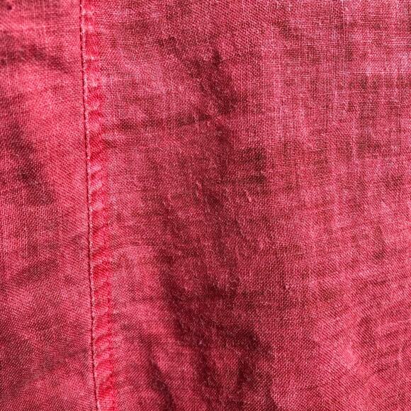 Habitat red pink lagenlook linen button down tunic top size Large - Picture 13 of 14